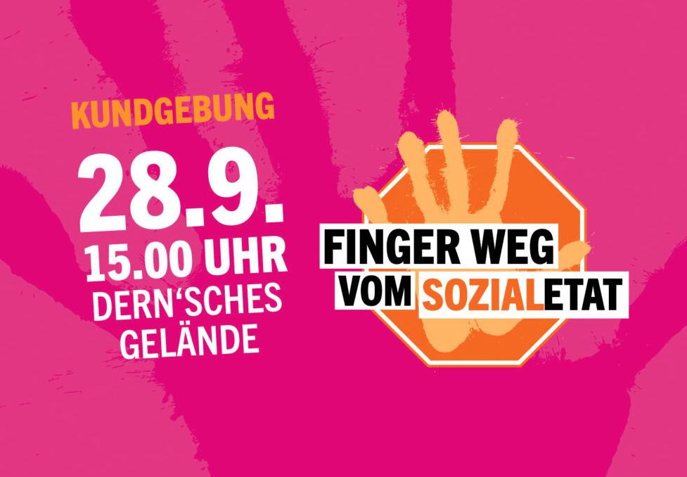 Finger weg vom Sozialetat-Aktionsbild der Kampagne